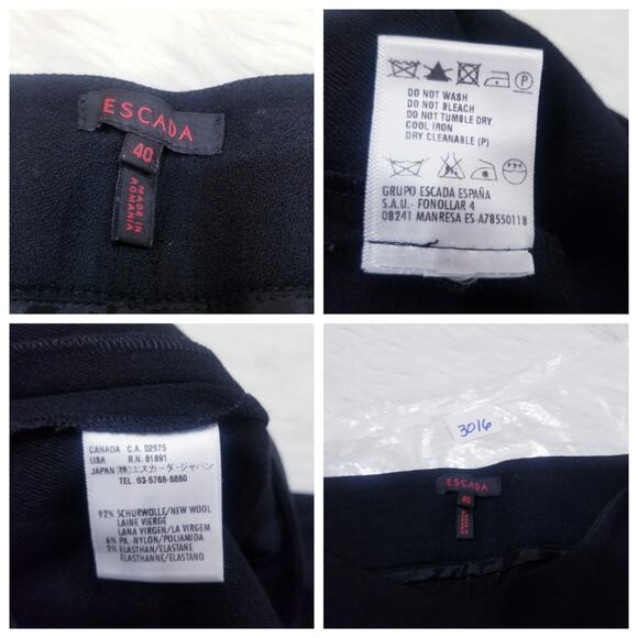 Escada Black Trousers High rise Pants - Picture 3 of 8